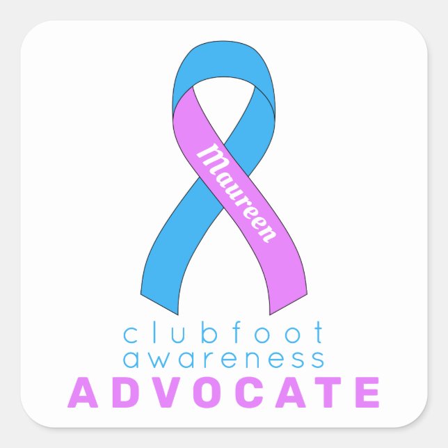 Clubfoot Awareness Advocate White Square Sticker (Front)