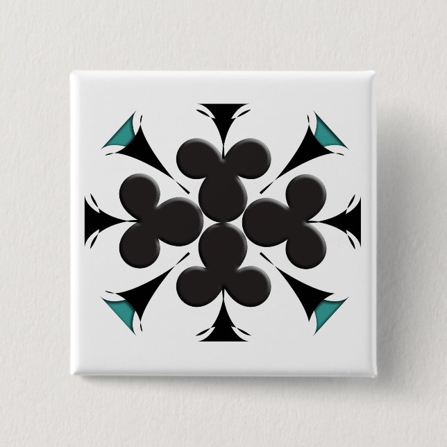 Clubs 2 Inch Square Button (Front)