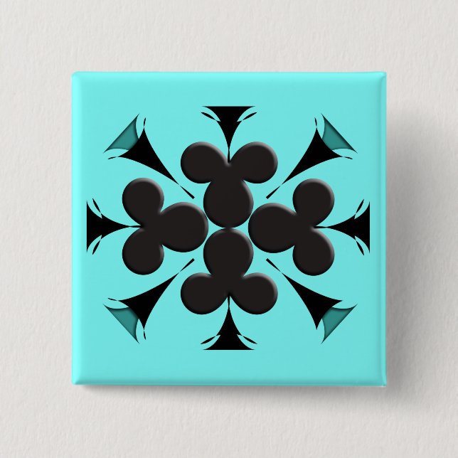 Clubs 2 Inch Square Button (Front)