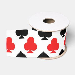 Clubs and Spades Casino Playing Cards Ribbon Grosgrain Ribbon