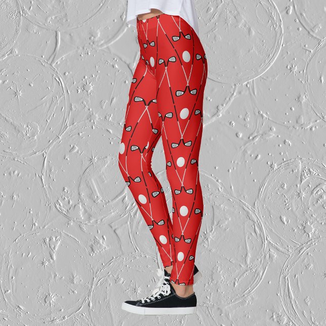 Clubs de golf motif leggings rouge vif (Créateur téléchargé)