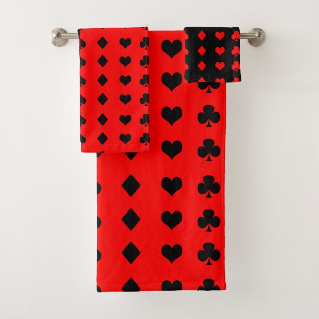 Clubs, pique, coeur, diamants - rouge et noir (En situation)