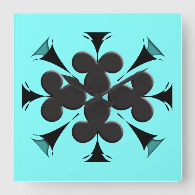 Clubs Square Wall Clock (Front)