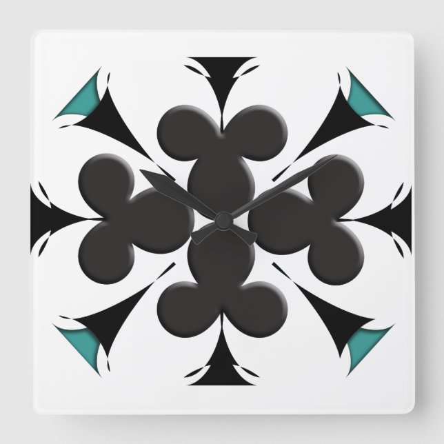 Clubs Square Wall Clock (Front)