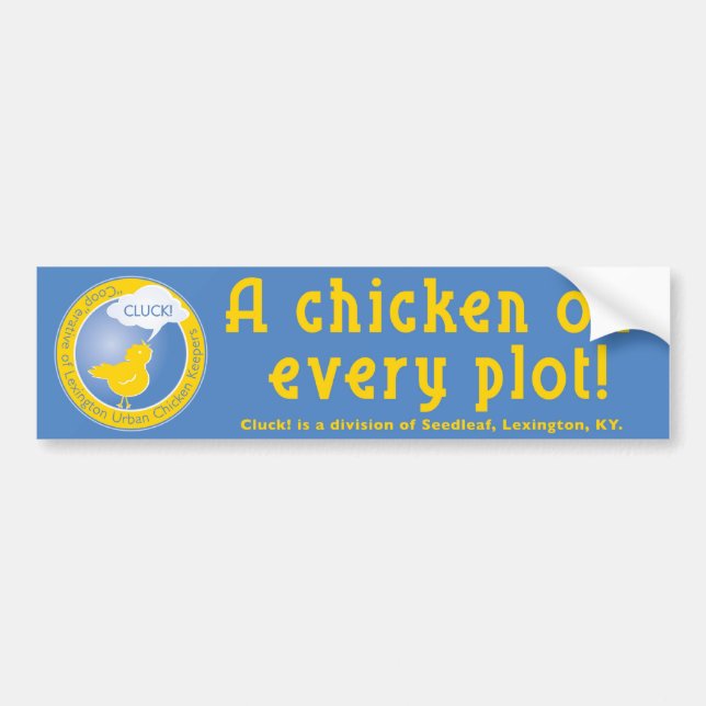 Cluck Buper Sticker A chicken in every plot! (Front)