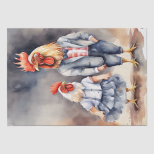 Cluck Couture: Fashionable Chickens in Decoupage Tissue Paper