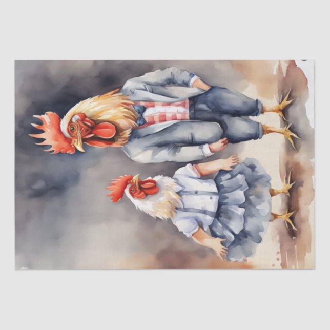 Cluck Couture: Fashionable Chickens in Decoupage Tissue Paper (Front)