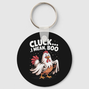 Cluck I Mean Boo Funny Chicken Halloween Spooky Se Keychain