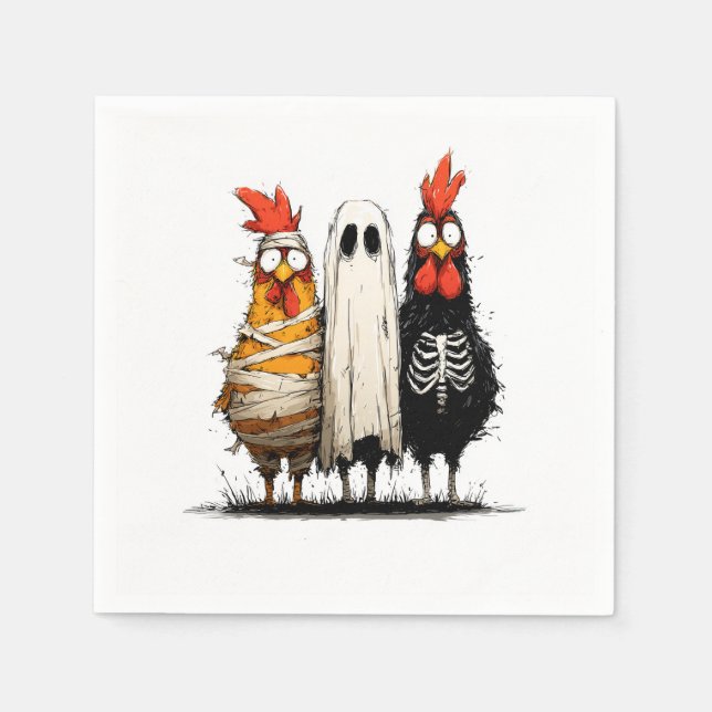 Cluckin’ Creepy Halloween Bash Napkin (Front)