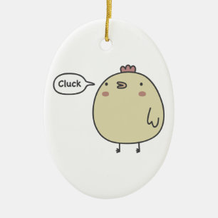 Clucking Chicken Ceramic Ornament