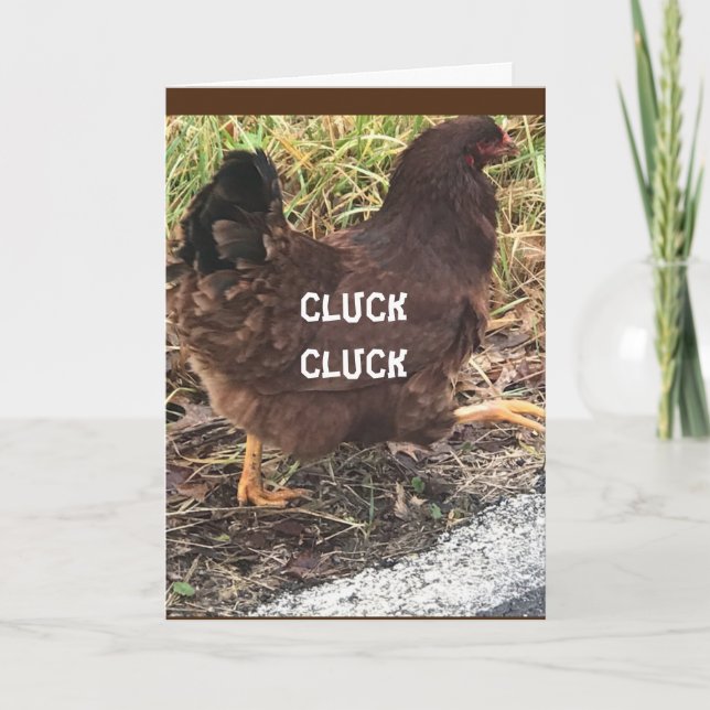 "CLUCKING CHICKEN SAY HAPPY BIRTHDAY" CARD (Front)