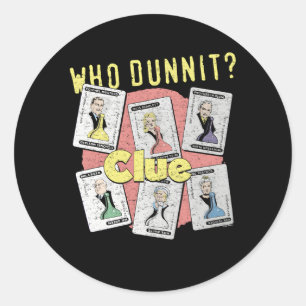 Clue Clue To Who Dunnit Classic Round Sticker