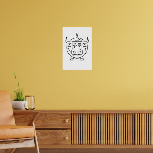 Clueless Bull Minimalist Poster