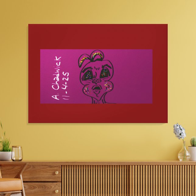 Clueless Bunny Stretched Canvas (Insitu(LivingRoom))