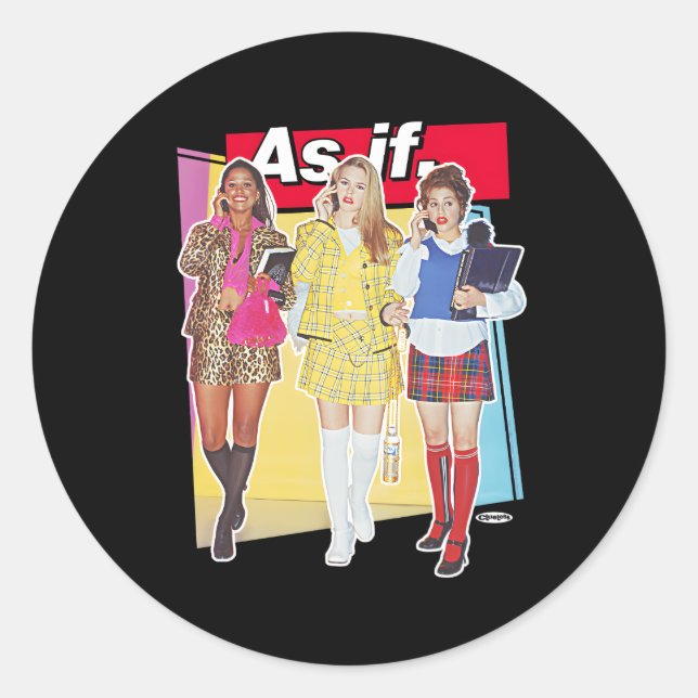 Clueless Geometric As If Classic Round Sticker (Front)