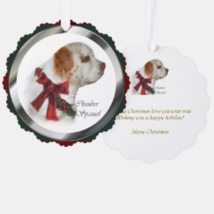 Clumber Spaniel Christmas Gifts Ornament Card