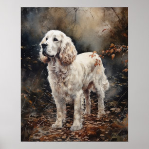 Clumber Spaniel Dog Art Print Poster