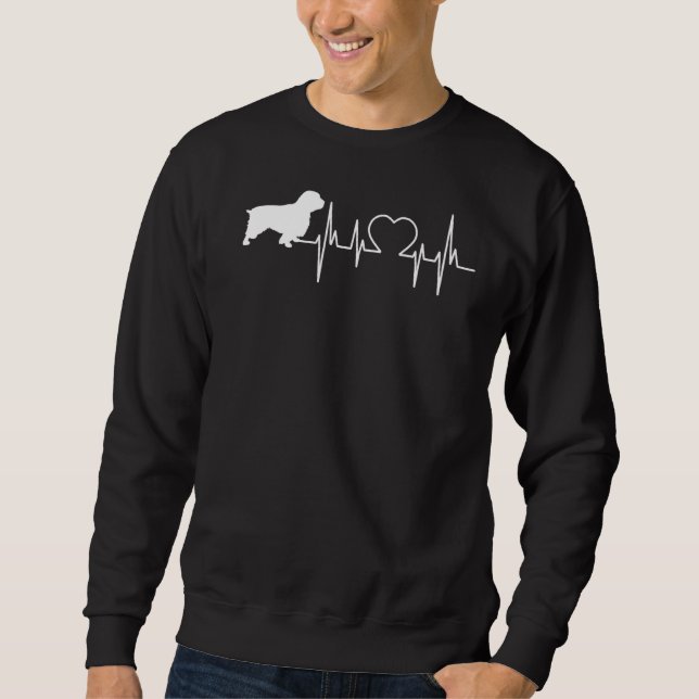 Clumber Spaniel Dog Heartbeat Sweatshirt (Front)