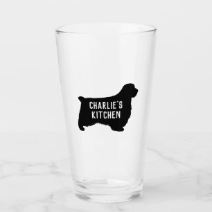 Clumber Spaniel Dog Silhouette Personalized Glass