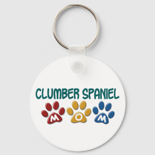 CLUMBER SPANIEL Mom Paw Print 1 Keychain