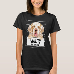 Clumber Spaniel Mugshot Guilty Dog T-Shirt