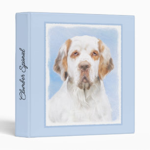 Clumber Spaniel Painting - Cute Original Dog Art Binder