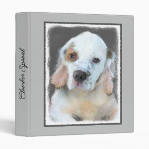 Clumber Spaniel Painting - Cute Original Dog Art Binder