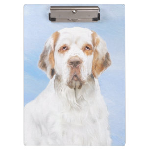Clumber Spaniel Painting - Cute Original Dog Art Clipboard