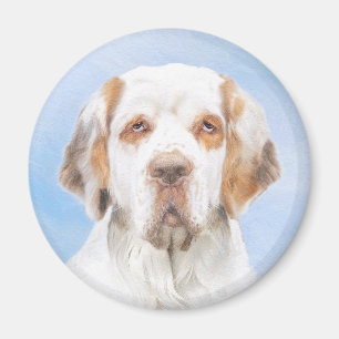 Clumber Spaniel Painting - Cute Original Dog Art Magnet