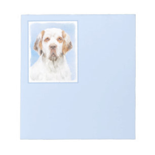 Clumber Spaniel Painting - Cute Original Dog Art Notepad