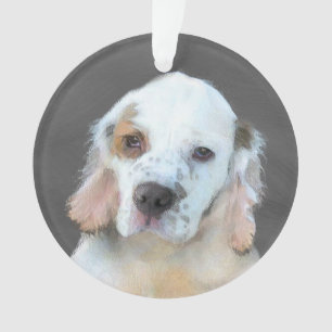 Clumber Spaniel Painting - Cute Original Dog Art Ornament