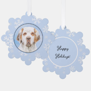 Clumber Spaniel Painting - Cute Original Dog Art Ornament Card