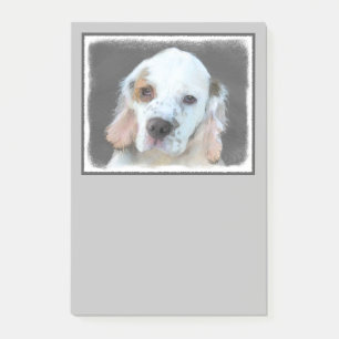 Clumber Spaniel Painting - Cute Original Dog Art Post-it Notes