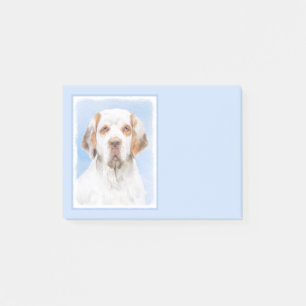 Clumber Spaniel Painting - Cute Original Dog Art Post-it Notes