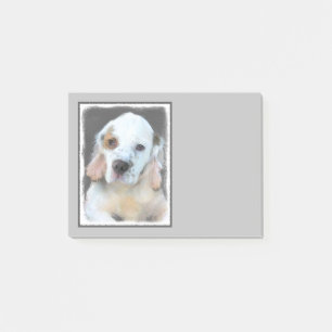Clumber Spaniel Painting - Cute Original Dog Art Post-it Notes