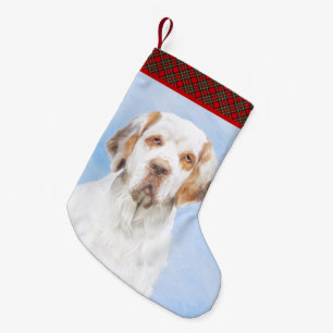 Clumber Spaniel Painting - Cute Original Dog Art Small Christmas Stocking