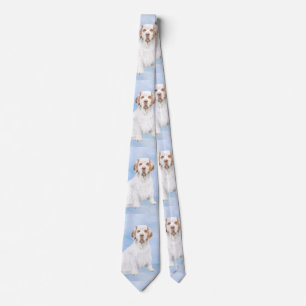 Clumber Spaniel Painting - Cute Original Dog Art Tie