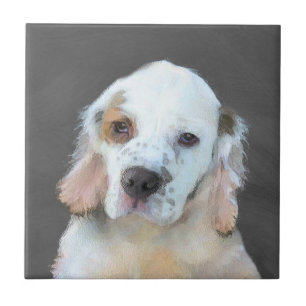 Clumber Spaniel Painting - Cute Original Dog Art Tile