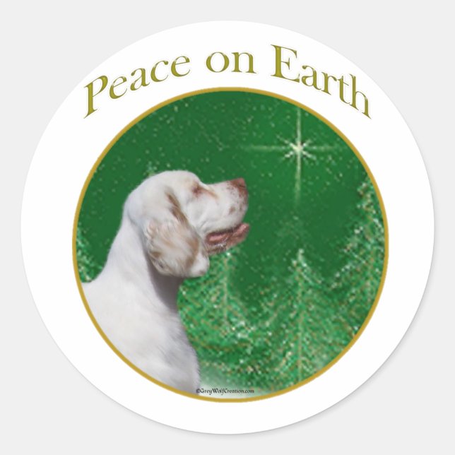 Clumber Spaniel Peace Classic Round Sticker (Front)
