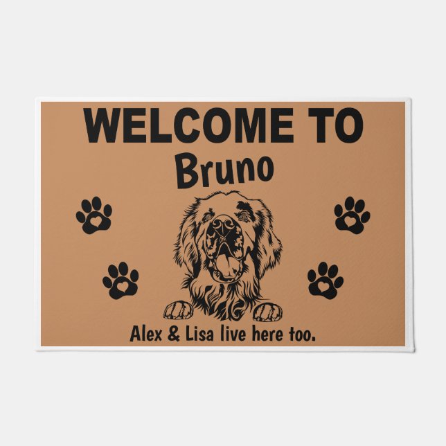 Clumber Spaniel Personalized Door Mat Doormat (Front)
