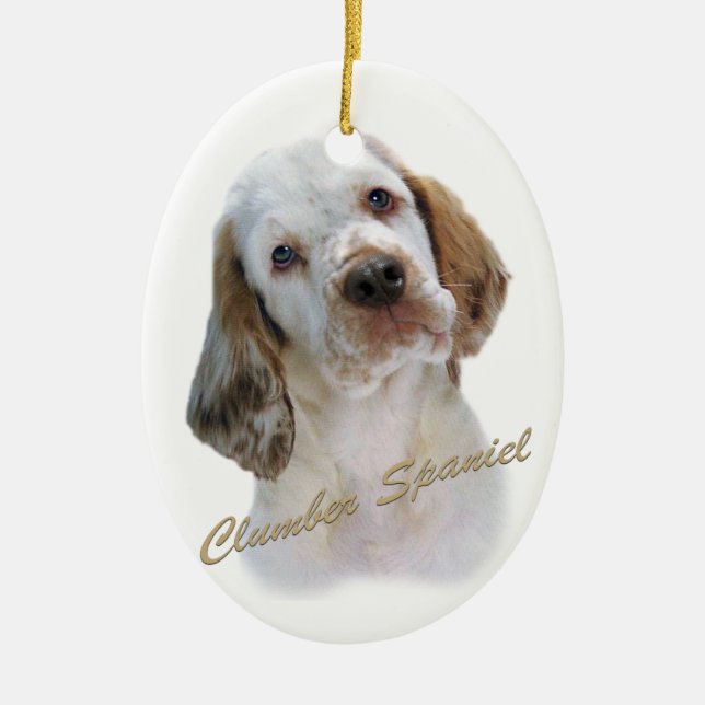 Clumber Spaniel  Portrait Ceramic Ornament (Front)