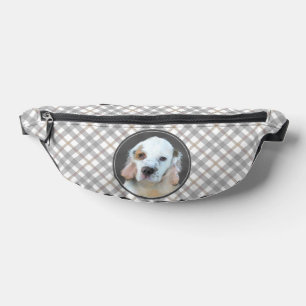 Clumber Spaniel Puppy Painting Original Dog Art Fanny Pack