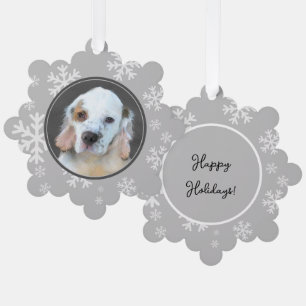 Clumber Spaniel Puppy Painting - Original Dog Art Ornament Card