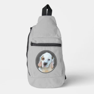 Clumber Spaniel Puppy Painting Original Dog Art Sling Bag