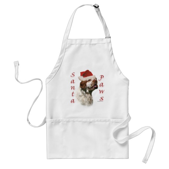 Clumber Spaniel Santa Paws Standard Apron (Front)