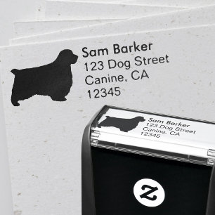 Clumber Spaniel Silhouette Return Address Self-inking Stamp