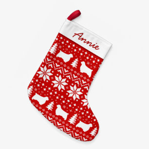 Clumber Spaniel Silhouettes Pattern Small Christmas Stocking
