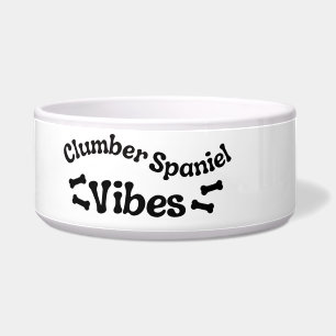 Clumber Spaniel Vibes Ceramic Dog Bowl 