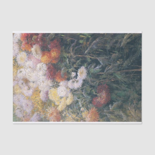 Clump of Chrysanthemums by Gustave Caillebotte Tissue Paper (Front)