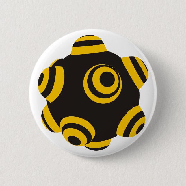 ClumpBubble Bumblebee 2 Inch Round Button (Front)